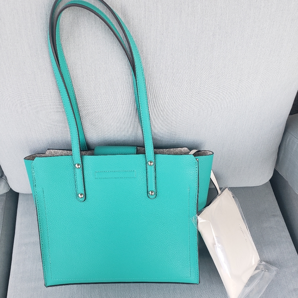 Calvin Klein Snap Tote- Seawater Teal
